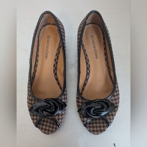 Naturalizer Women's Houndstooth Peep-Toe Heel- 80s-90s - Classic Retro - SZ 6 B